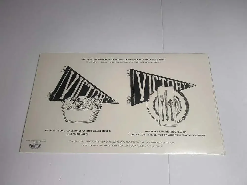 Hester & Cook Victory Pennant Paper Placemats Set Of 12